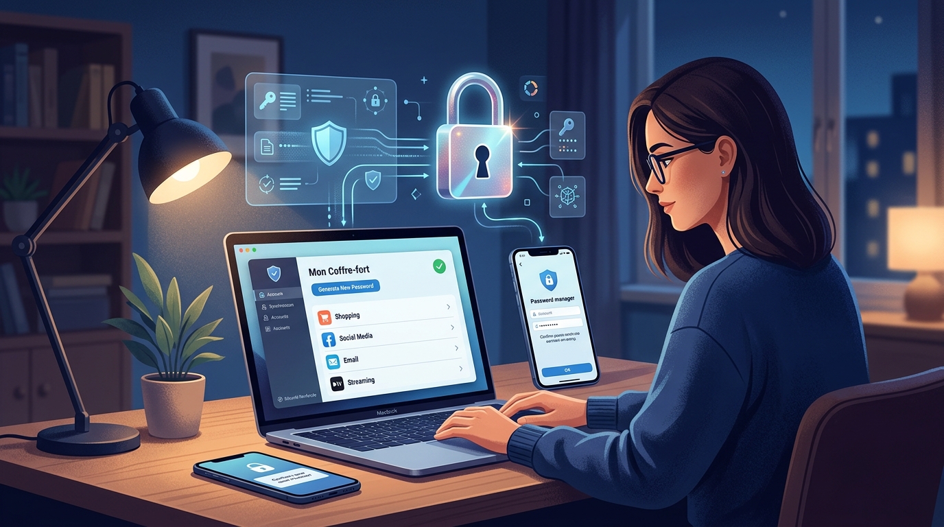 Illustration gestionnaire de mots de passe payant 2026